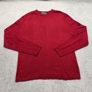 Banana Republic 337963-03 Mens Large 300599 Red Silk‎ Cashmere Crew Neck Sweater